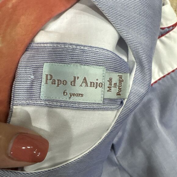 Papo  D’ Anjo Girls Sleeveless Blue Dress Jumper Size 6 - Picture 5 of 9